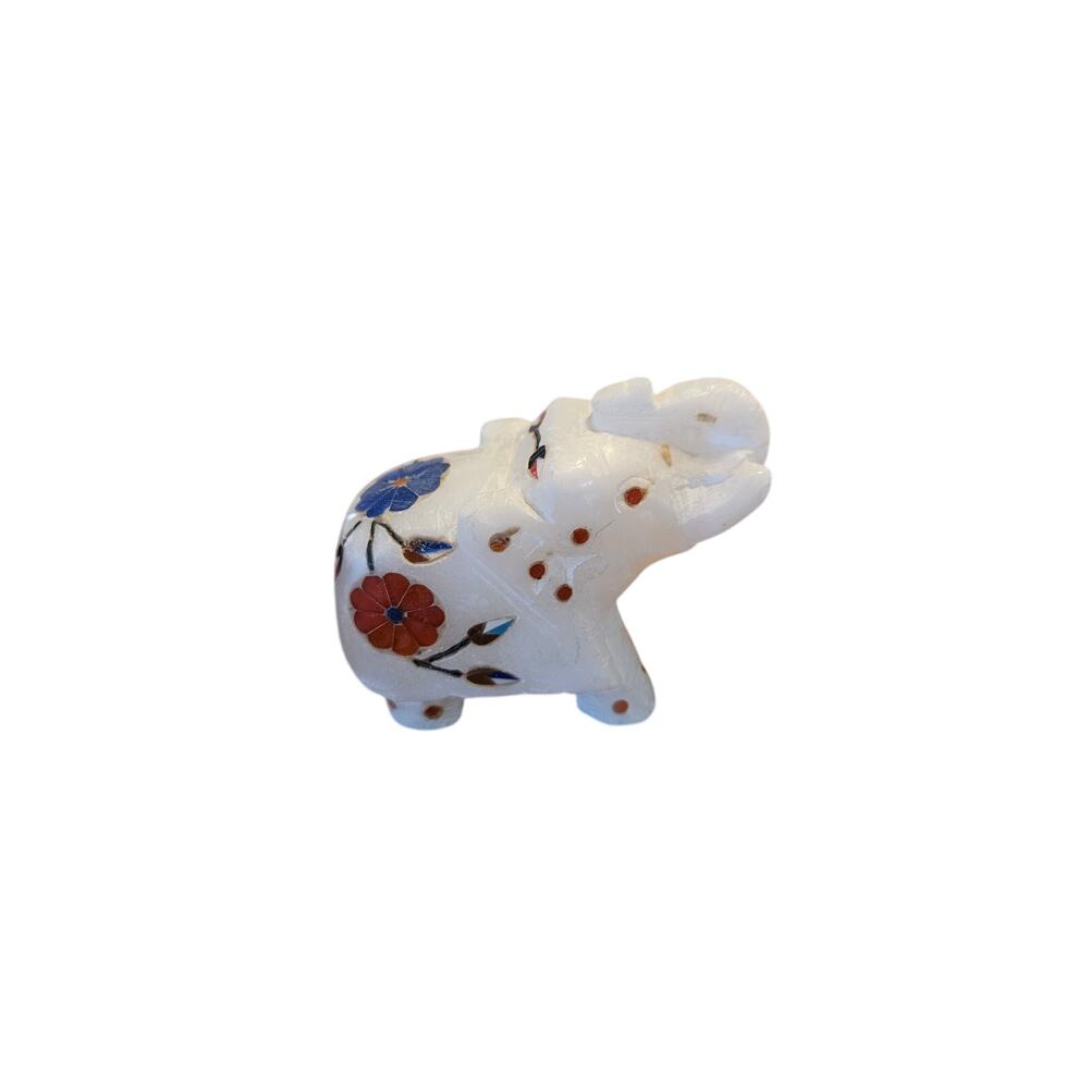 Elephant Hand Carved Marble Figurine